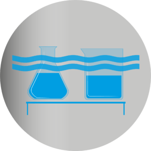 The shelf in the stainless steel tank provides a stable support for flasks/bottles/racks